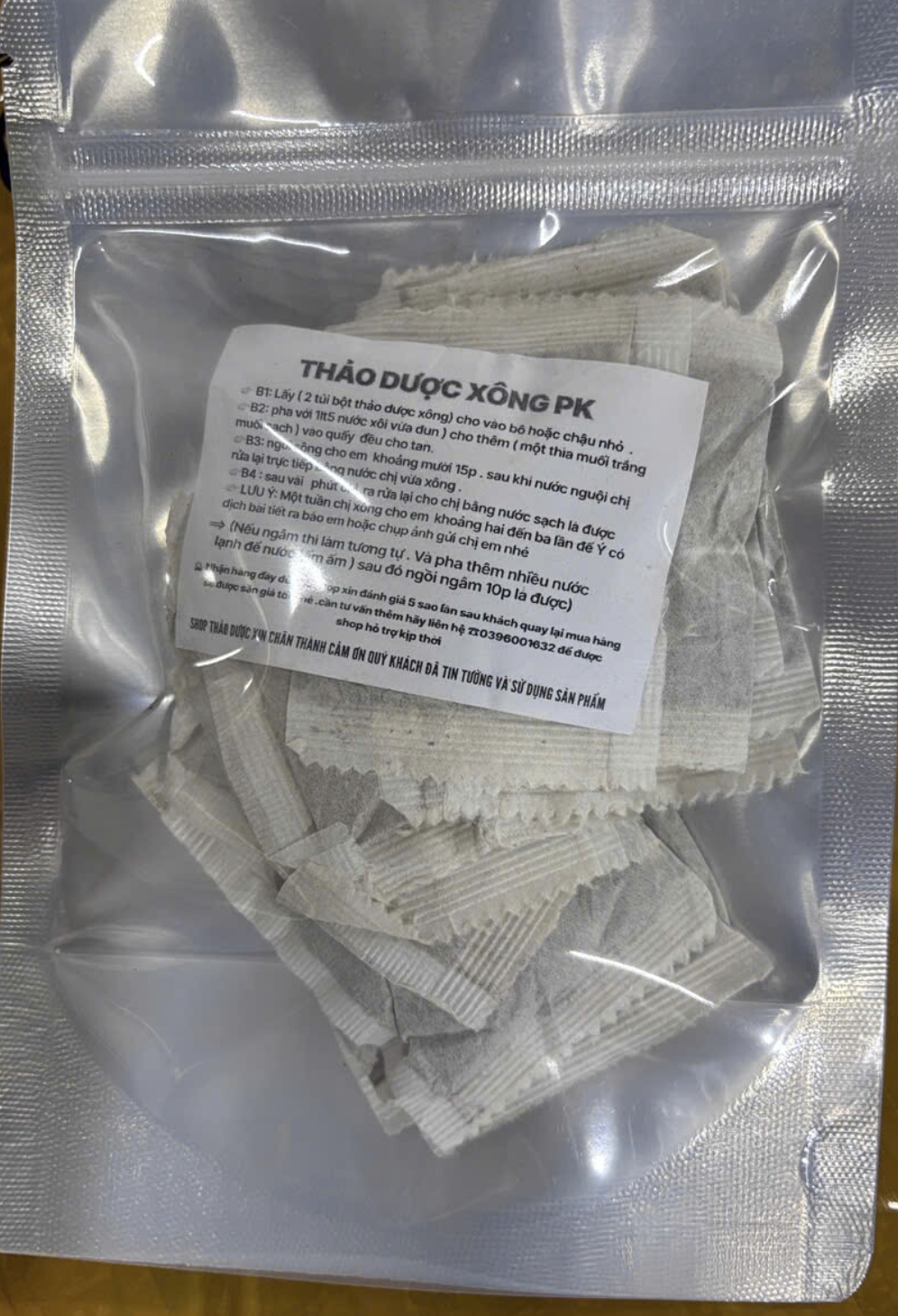 Bịch thảo dược Xông PK 2kg